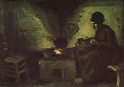 Vincent Van Gogh Peasant Woman Near the Hearth painting